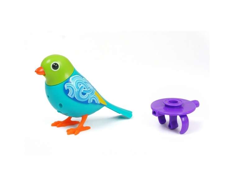 DigiBird with Whistle Ring - Amber - Turquoise with green and blue