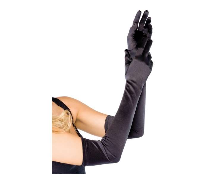 Leg Avenue - Extra Long Satin Gloves - Black (16B22001)