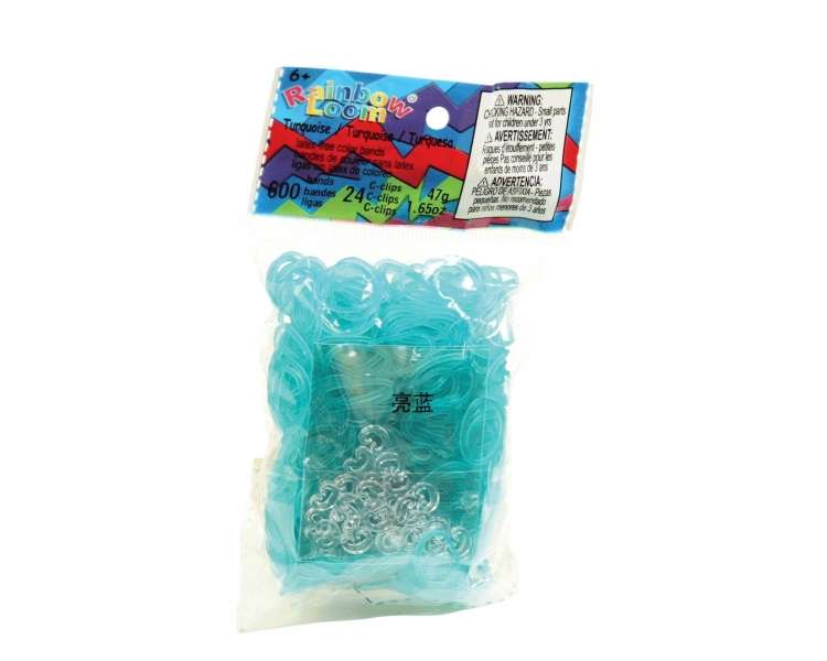 Rainbow Loom - Turquoise Jelly  - Bands, 600 pc