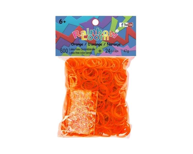 Rainbow Loom - Orange - Bands, 600 pc