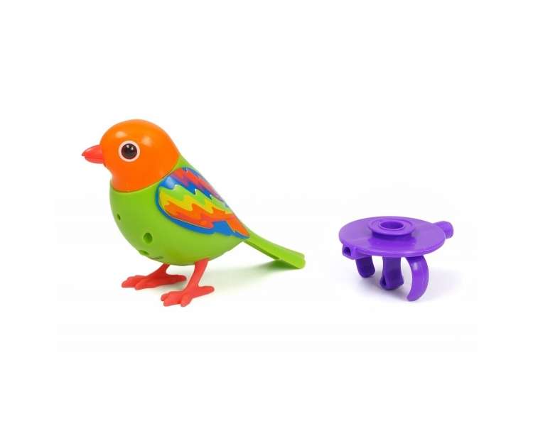 DigiBird with Whistle Ring - Raindrop - Green with orange