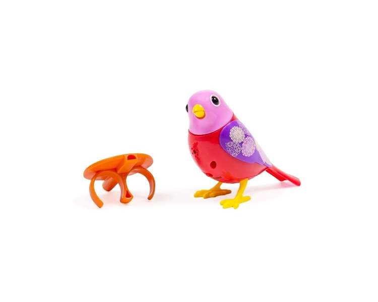 DigiBird with Whistle Ring - Scarlett - Orange with pink and purple