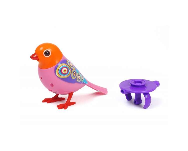 DigiBird with Whistle Ring - Dizzy - Pink with orange and purple