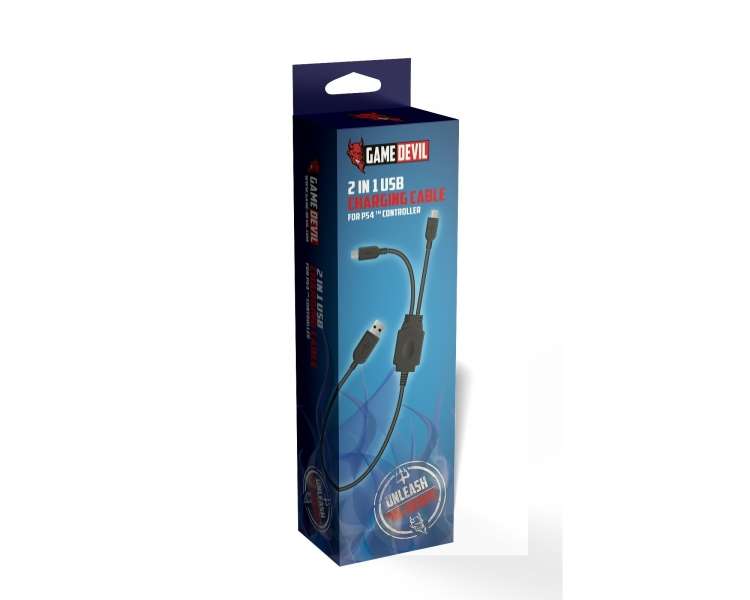 Game Devil 2 in 1 USB Charging Cabel Juego para Consola PlayStation 4 PS4