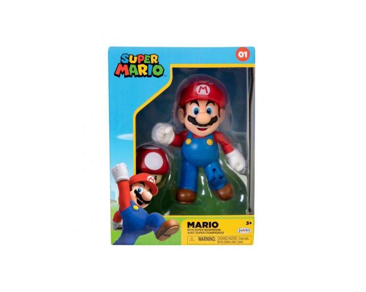 Super Mario + Super Mushroom - 10cm figurine Boxset Exclusive + accessoires (406042)