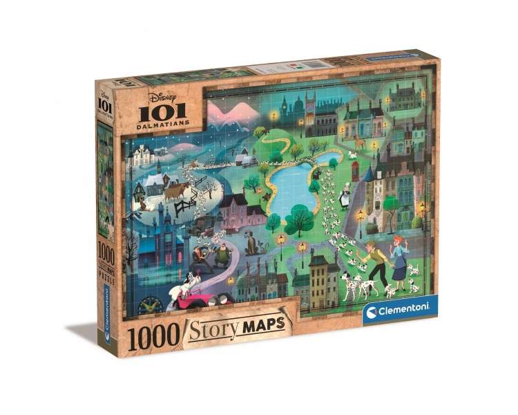 Clementoni - Maps Puzzle 1000 pcs - 101 Dalmatinas (39665)