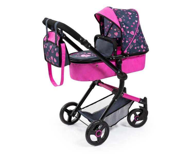 Bayer - Combi Dolls Pram - Vario - Navy & Purple (18418AA)