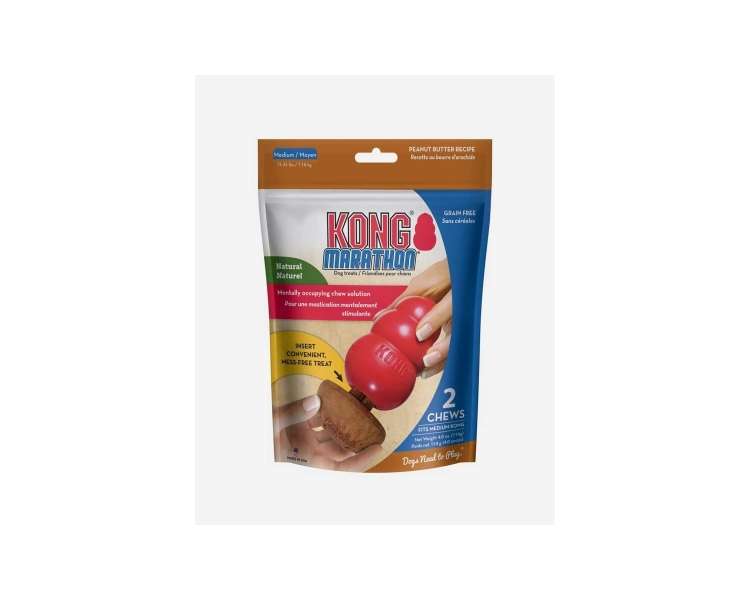 KONG - MARATHON 2-PACK PEANUT BUTTER MEDIUM 6.4x5.7cm - (634.6888)