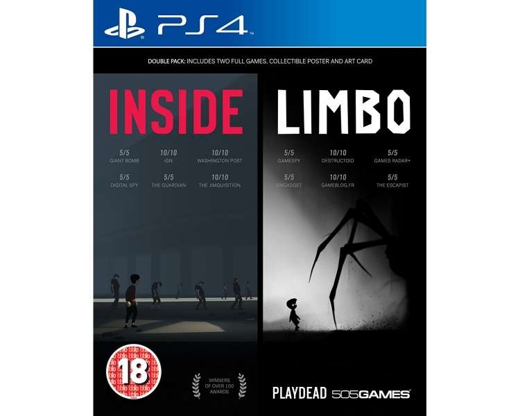 Inside-Limbo Double Pack, Juego para Consola Sony PlayStation 4 , PS4