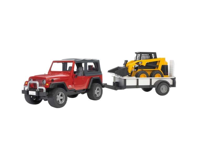 Bruder - Jeep Wrangler w. Trailer & Caterpillar Skid Steer Loader (2924)