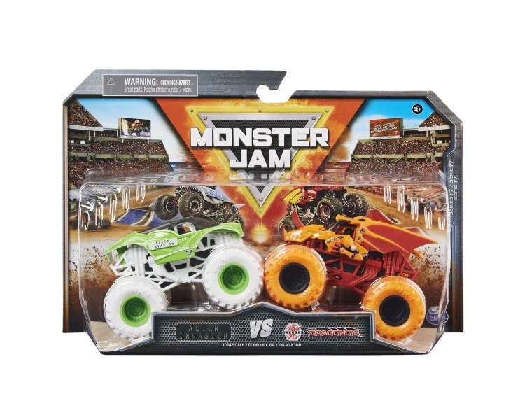 Monster Jam - 1:64 Die Cast 2 pack - Alien Invation vs. Dragonoid