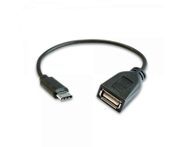 Cable usb 2.0 3go c135/ usb tipo-c macho - usb hembra/ 20cm/ negro