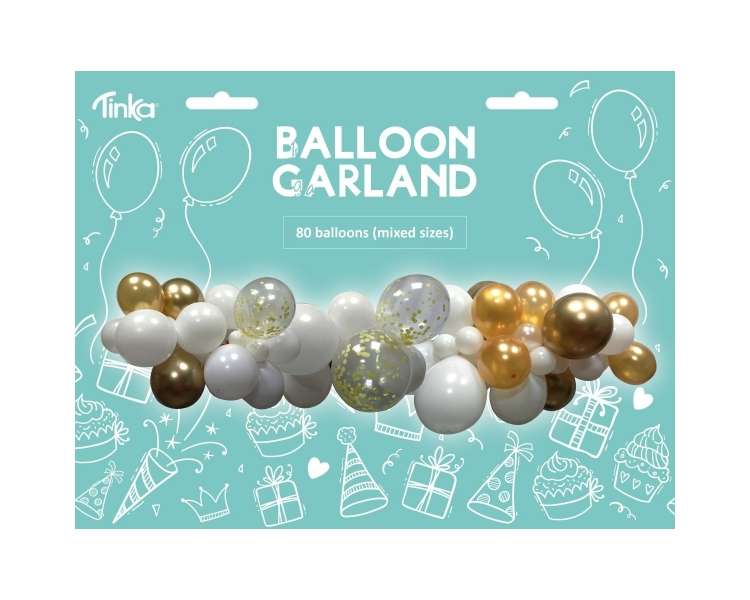 Tinka, Guirnalda De Globos, Dorado (80 Piezas) (8-802258)