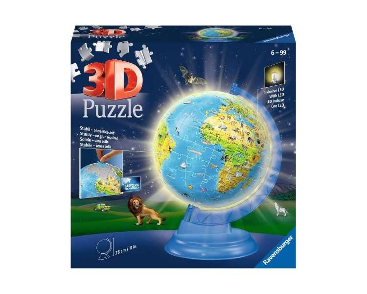 Ravensburger - 3D Childerns Globe Night Light 180p - (10311288)