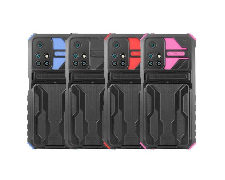 Funda Rock Anti-Golpe Tarjetero y Soporte para Xiaomi Pocophone M4 Pro 5G - 4 Colores