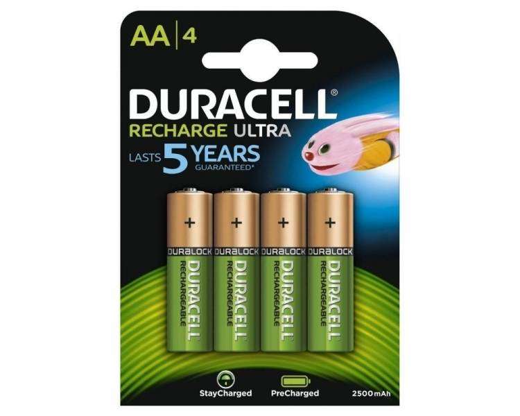 Duracell - Baterías AA recargables - Batería doble A de larga duración y  uso múltiple para el hogar y la empresa - 4 unidades