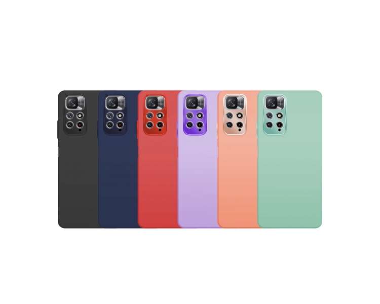 Funda Silicona Tempered Glass Xiaomi Redmi Note 11 4G - 6 Colores