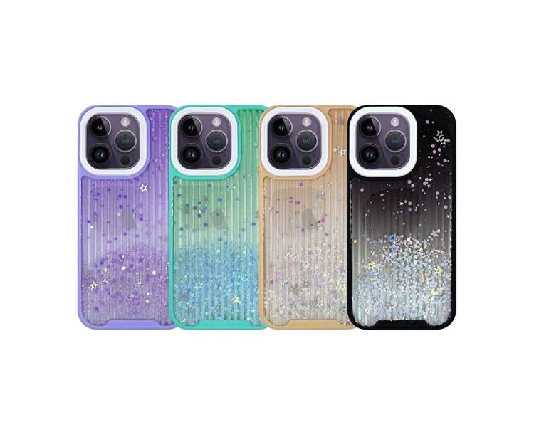 Funda Gel Anti-Golpe de purpurina para iPhone 14 Pro 4 -Colores