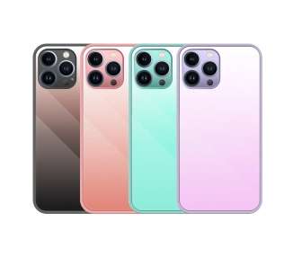 Funda Silicona Tempered Glass iPhone 14 Pro - 6 Colores