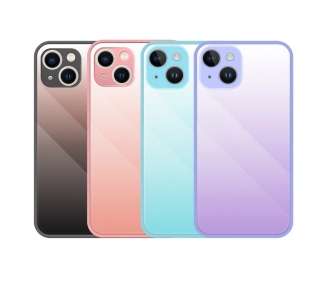 Funda Silicona Tempered Glass iPhone 14 - 6 Colores