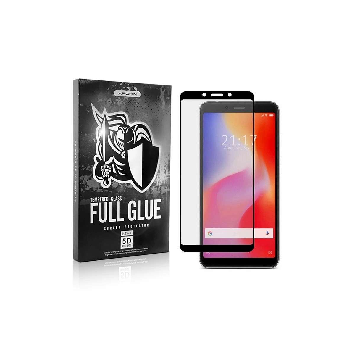 Protector Cristal Templado Completo 5d Full Glue Negro Xiaomi