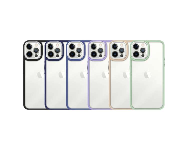 Funda Premium Antigolpe de Silicona para iPhone 12/12 Pro Borde Camara Aluminio 6 Color