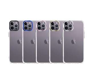 Funda Transparente Acrílico Duro iPhone 12 Pro Space Case Borde Cámara Aluminio - 5 Colores