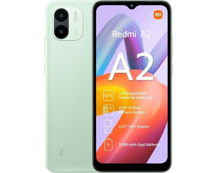 Smartphone xiaomi redmi a2 3gb/ 64gb/ 6.52'/ verde claro