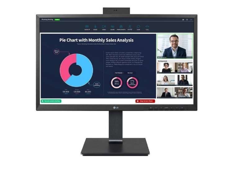 Monitor profesional lg 24bp750c-b 23.8'/ full hd/ webcam/ multimedia/ negro