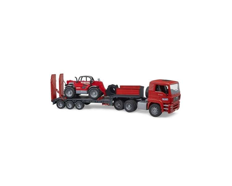 Bruder - MAN TGA truck with low loader trailer & Manitou telehandler (02774)