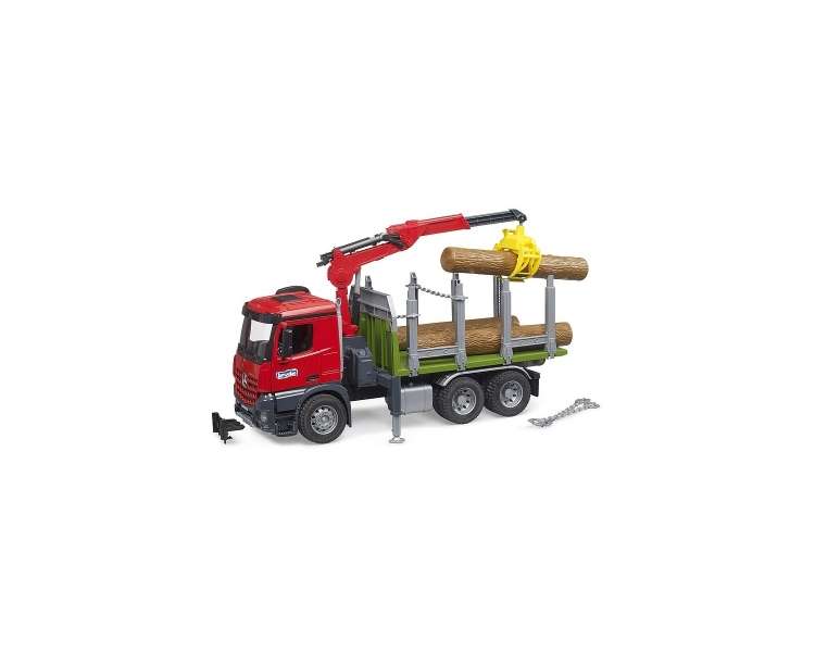 Bruder - MB Arocs Timber truck with loading crane, grab & 3 trunks (03669)