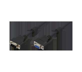 CABLE VGA M-H 5M HD DB15 EXTENSOR LOGILINK NEGRO CON FERRIT