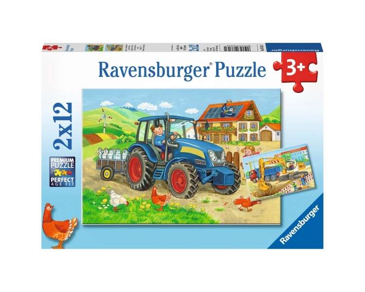 Ravensburger - Hard At Work 2x12p - 07616