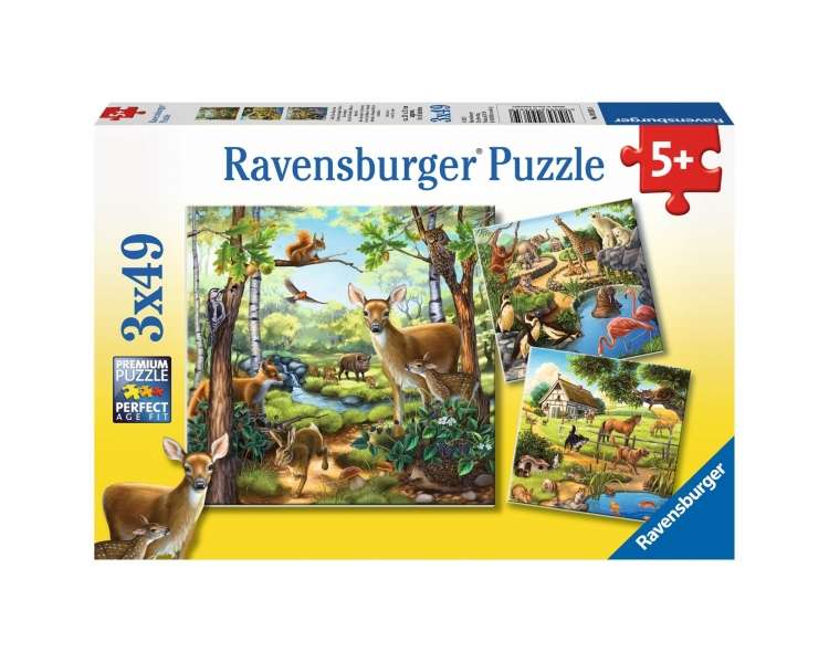 Ravensburger - Forest/Zoo/Dom.Animals - 3x49p - 09265