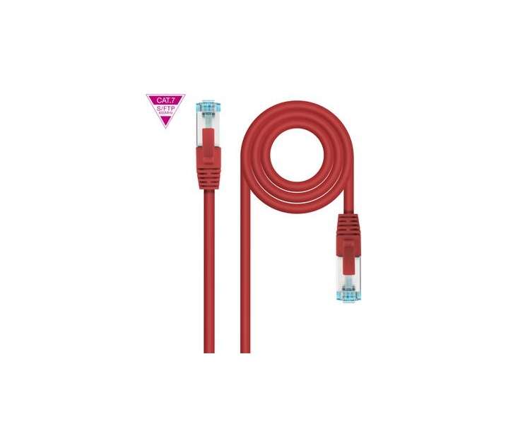 CABLE RED LATIGUILLO RJ45 CAT.7 LSZH SFTP PIMF AWG26 50 CM ROJO NANOCABLE