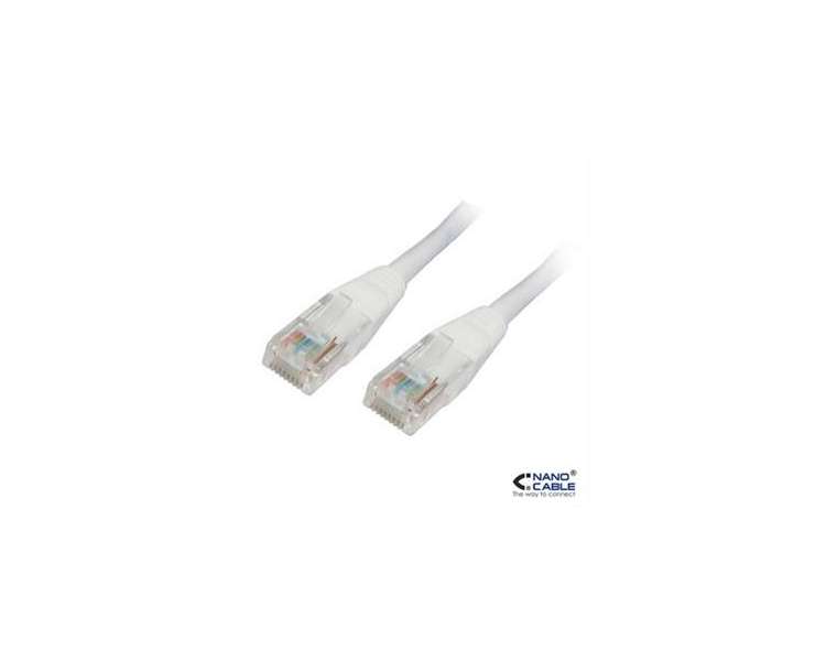 CABLE RED LATIGUILLO RJ45 CAT.5E UTP AWG24,5M BLANCO NANOCABLE