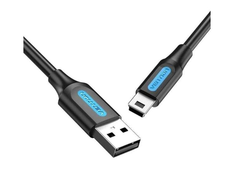 Cable usb 2.0 vention combh/ usb macho - miniusb macho/ 2m/ negro