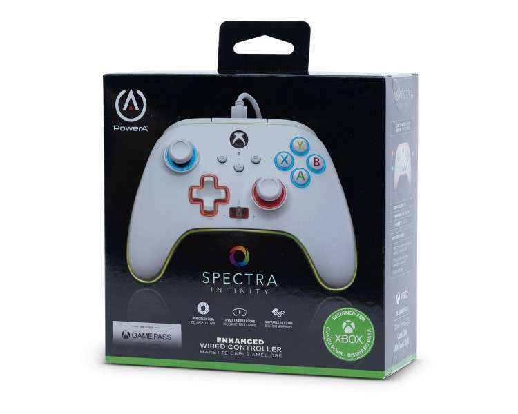 PowerA Spectra Infinity Enhanced Con Cable Controller Controlador Mando for Nintendo Switch - Blanco