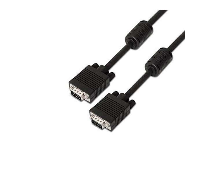 CABLE CON FERRITA SVGA HDB15 AISENS 10M NEGRO