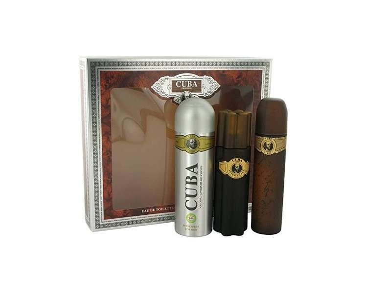 Cuba Gold by Fragluxe Gift Set - Eau De Toilette Spray + After Shave Spray + Body Deodorant Spray for Men