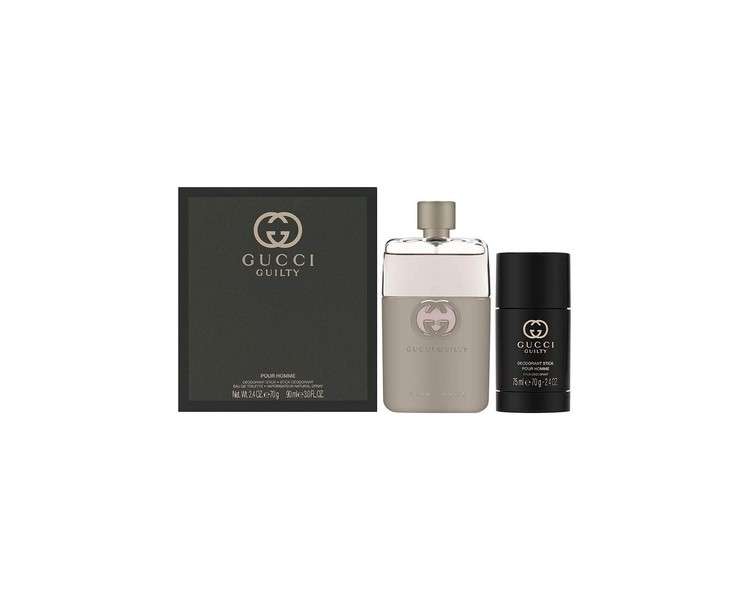 Gucci Guilty for Men 2 Piece Gift Set - Eau De Toilette 3.0 Oz and Deodorant Stick 2.4 Oz