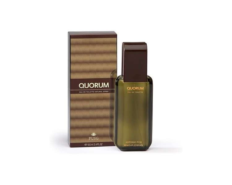 Quorum Eau De Toilette For Men Long Lasting Virile Classic Elegant And Robust Fragrance Citrus Spicy Leather Tobacco And Wood Notes Ideal For Day Wear 100ml