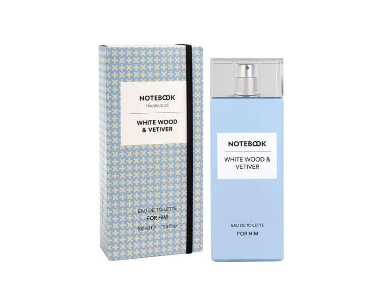 Notebook Eau de Toilette White Wood & Vetiver Fresh and Aromatic Men's Fragrance 100ml