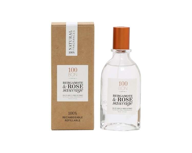 100bon Bergamot & Wild Rose EDP Cologne 50ml - Elegant Floral Scent with Natural Ingredients