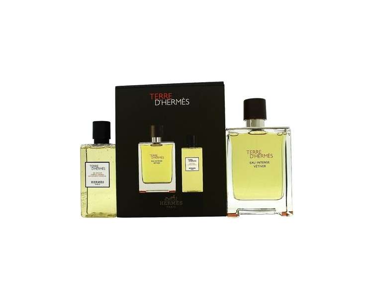 T Terre D'Hermes Eau Intense Vetiver Gift Set - Perfume 100ml + Shower Gel 80ml