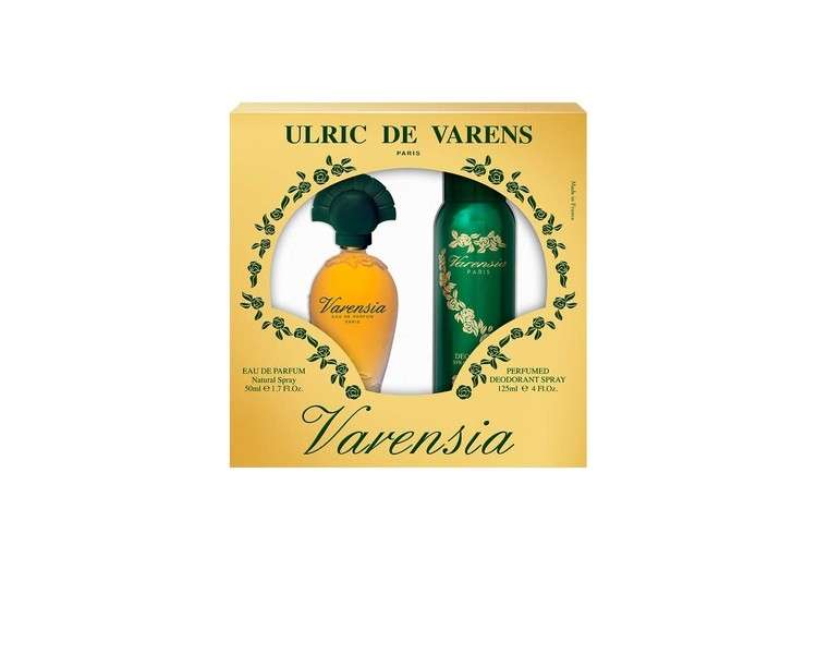 Ulric De Varens VARENSIA Eau De Parfum for Women Earthy Fruity Floral Scent Lotus Flower Clove Raspberry Vanilla 1.7 Fl Oz + 4 Fl Oz Deodorant Spray