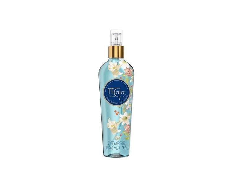 Maja Aqua Turquoise Mist Perfumed Body Mist with Floral and Aquatic Notes 8.1 FL Oz Spray Bottle