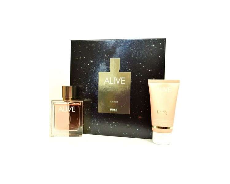 Hugo Boss Alive Gift Set + Eau De Parfum 50ml + Body Lotion 75ml