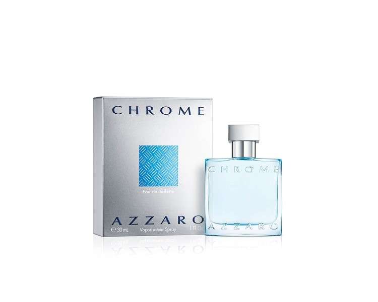 Azzaro Chrome Eau de Toilette Fresh Mens Cologne 1.0 Fl Oz