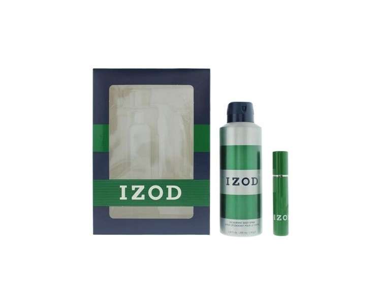 Izod Green 2 Piece Gift Set Eau de Toilette 15ml Body Spray 200ml for Men